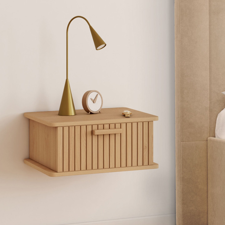 Mesillas de noche de listones de madera con 1 cajón - JULIETTE | IDMarket