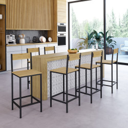 Sgabelli da bar con schienale dal design industriale - DETROIT | IDMarket
