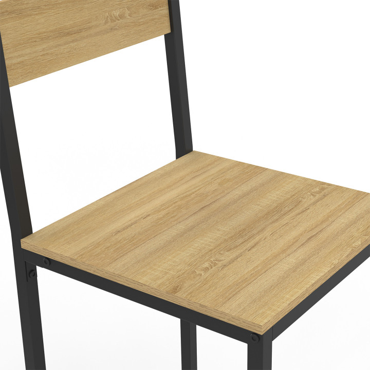 Lot de 6 tabourets de bar DETROIT avec dossier chaise de cuisine design industriel