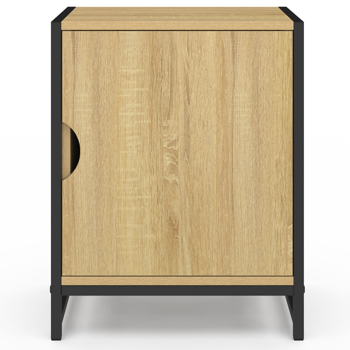 Lote de 2 mesitas de noche 1 puerta diseño industrial - DETROIT | IDMarket