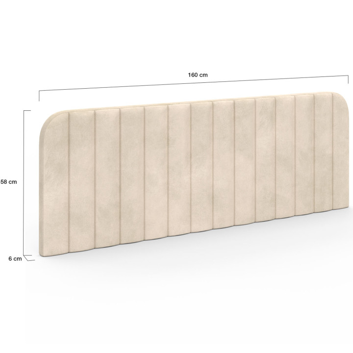 ALBA 160 cm hangend hoofdbord in beige fluweel