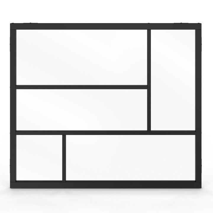 Techo geométrico de cristal An. 93 x Al. 108 cm en metal negro y cristal templado | IDMarket