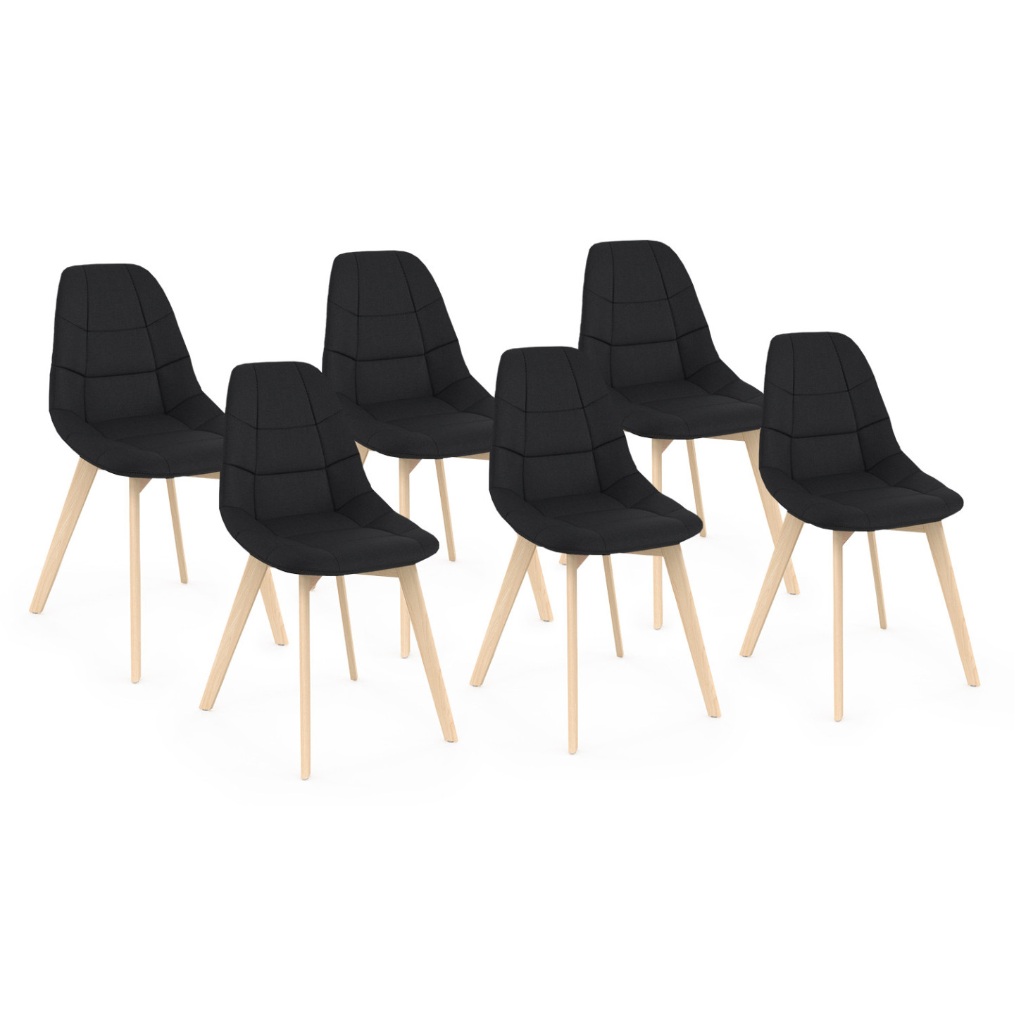 Lot De 6 Chaises Noires