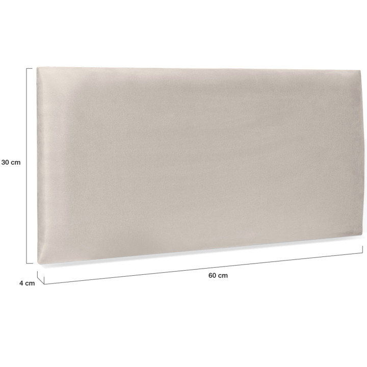 Set van 6 YUMA 180 cm-hoofdbordpanelen in beige stof met suède-effect