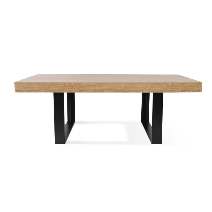 Table à manger rectangle PHOENIX 8 personnes bois et noir 200 cm