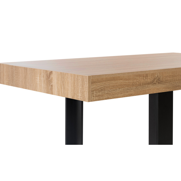 Table à manger rectangle PHOENIX 8 personnes bois et noir 200 cm