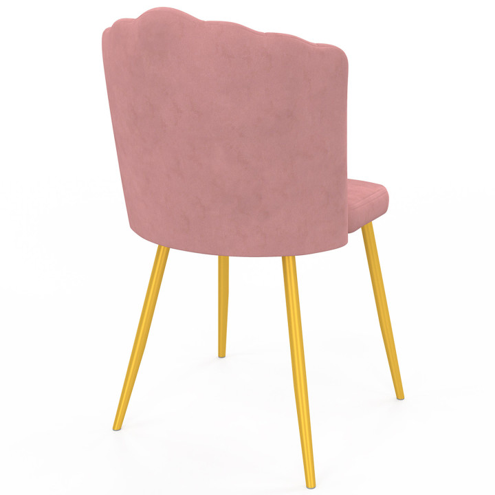 Sillas de concha de terciopelo rosa baratas - ADELLA | ID Market