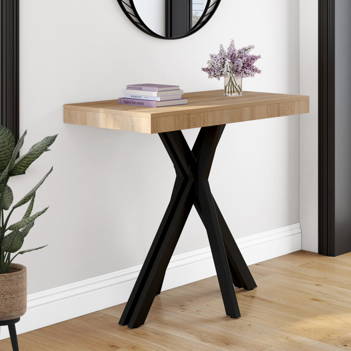 ALIX uitschuifbare consoletafel, 10-zits, 235 cm, industrieel ontwerp