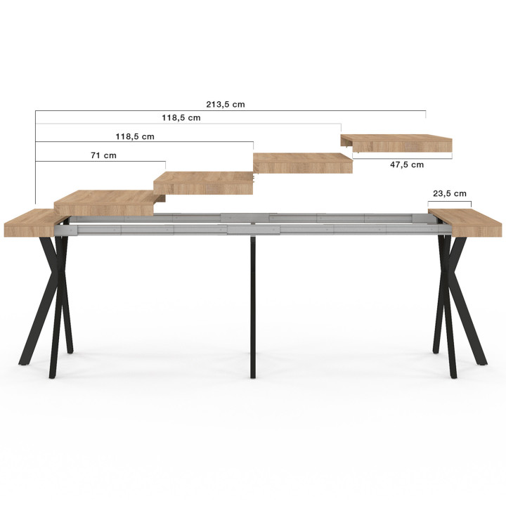 ¡Mesa consola extensible para 10 personas 235 cm diseño industrial - ALIX | Zen Cart! IDMarket