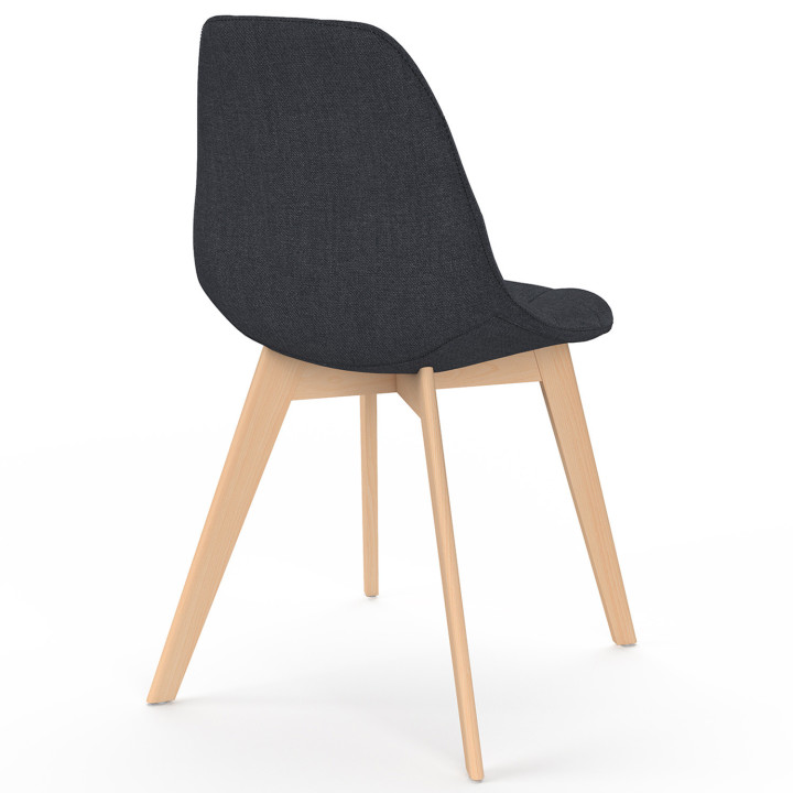 Set van 6 Scandinavische GABY mix kleur donkergrijs x2, terracotta x2, beige x2 eetkamerstoelen