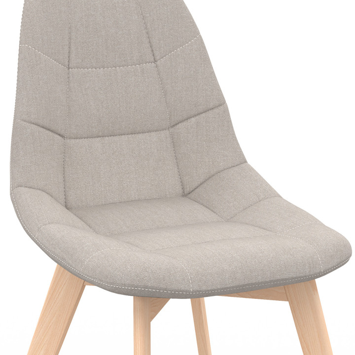 Set van 6 Scandinavische GABY mix kleur donkergrijs x2, terracotta x2, beige x2 eetkamerstoelen