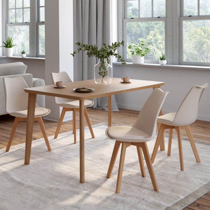 Sillas de comedor escandinavas beige - SARA | ID Market