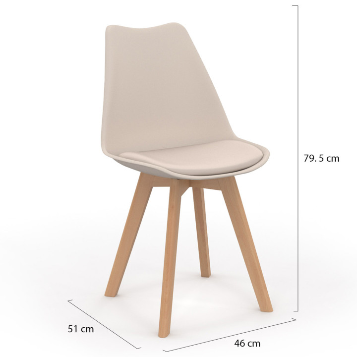 Sillas de comedor escandinavas beige - SARA | ID Market