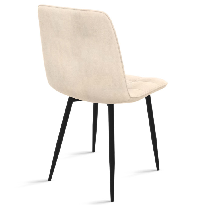 Sillas modernas en mezcla de terciopelo color terracota x3, gris oscuro x2, y beige x3 - MILA | ID Market