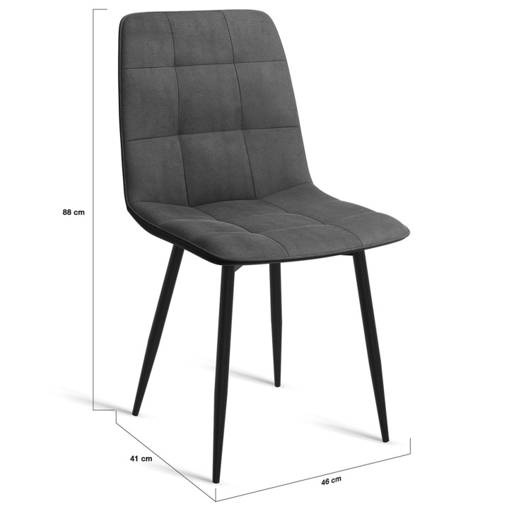 Sillas modernas en mezcla de terciopelo color terracota x3, gris oscuro x2, y beige x3 - MILA | ID Market