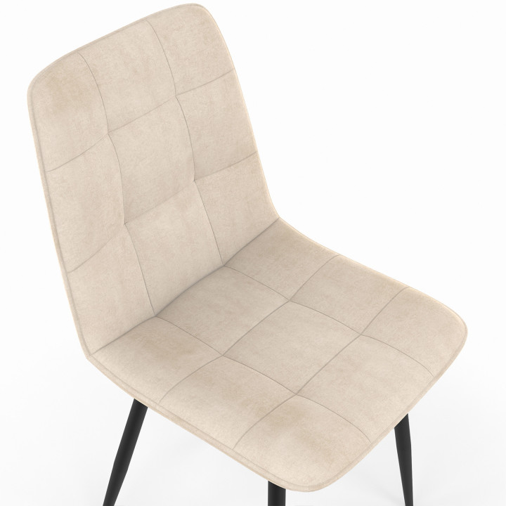 Sillas modernas en mezcla de terciopelo color terracota x3, gris oscuro x2, y beige x3 - MILA | ID Market