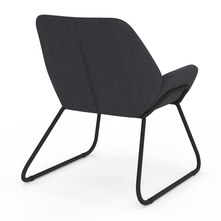 Sillón de tela gris antracita y patas de metal negro - SIXTINE | IDMarket