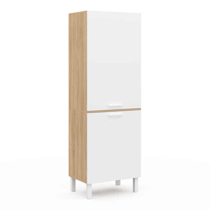 ¡Columna de cocina haya y blanco 60 cm - CINA | Zen Cart! IDMarket