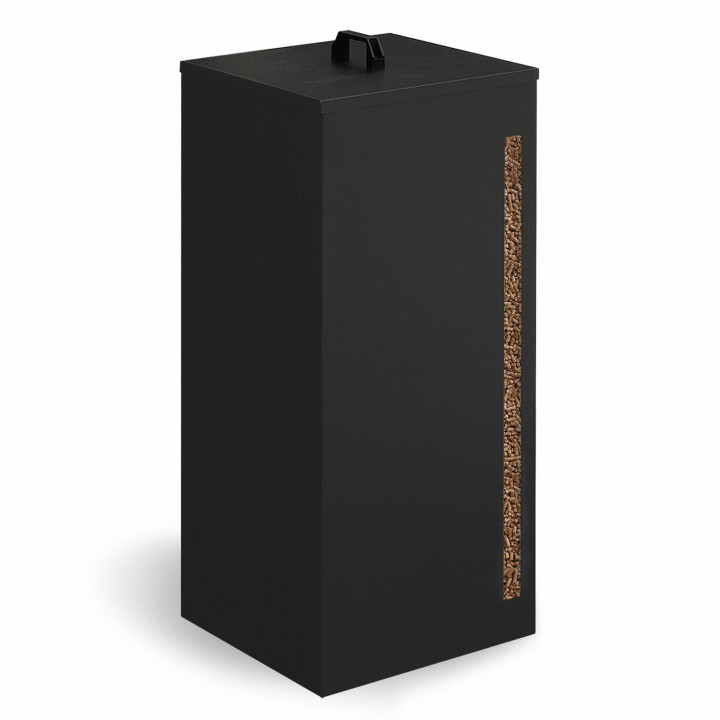 Contenedor de pellets - almacenamiento de pellets 55 kg negro 36 x 36 x 87 cm | IDMarket