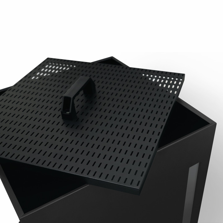 Contenedor de pellets - almacenamiento de pellets 55 kg negro 36 x 36 x 87 cm | IDMarket