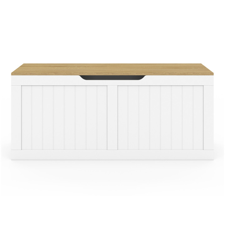 Baúl de madera y blanco, 100 cm - LEON | REINO UNIDO IDMarket