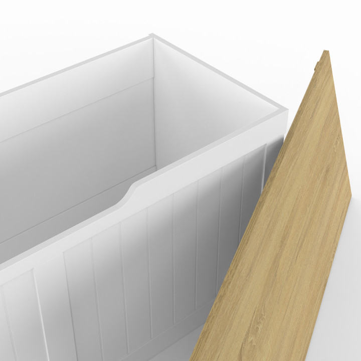 Baúl de madera y blanco, 100 cm - LEON | REINO UNIDO IDMarket