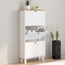 Zapatero 18 pares blanco y madera - ACHILLE | The Art of Shoe Styling IDMarket