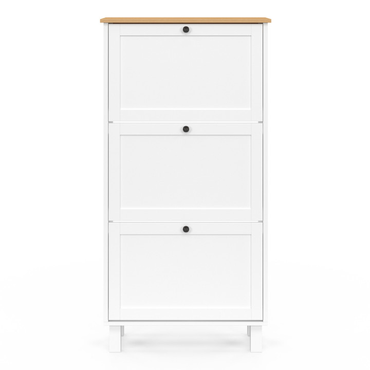 Zapatero 18 pares blanco y madera - ACHILLE | The Art of Shoe Styling IDMarket