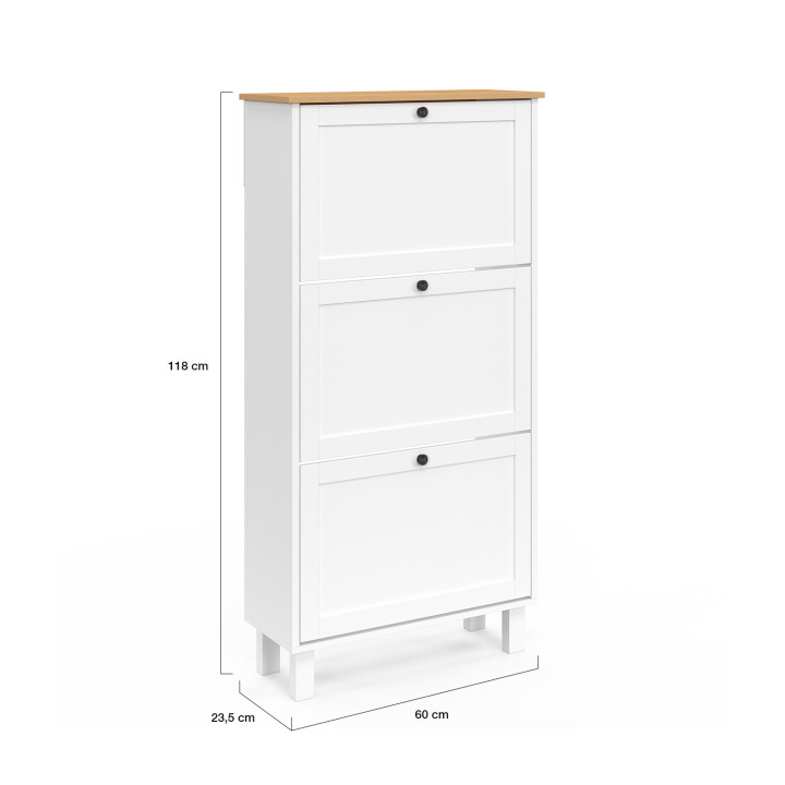 Zapatero 18 pares blanco y madera - ACHILLE | The Art of Shoe Styling IDMarket