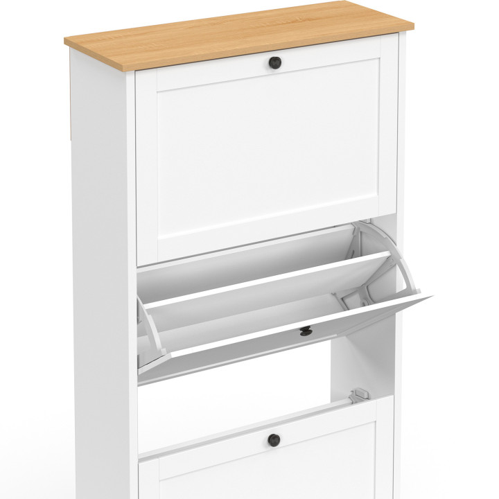 Zapatero 18 pares blanco y madera - ACHILLE | The Art of Shoe Styling IDMarket