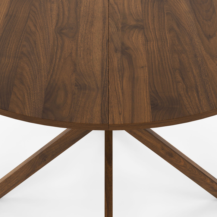 Mesa de comedor rectangular de 160 cm para 8 personas, con patas en forma de araña blancas y tablero con efecto mármol blanco - 