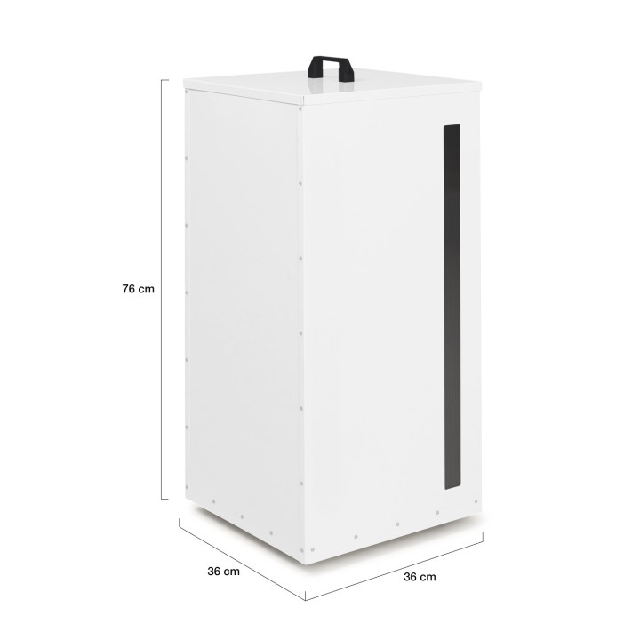 Cubo de pellets - almacenamiento de pellets 45 kg blanco 36 x 36 x 76 cm | IDMarket