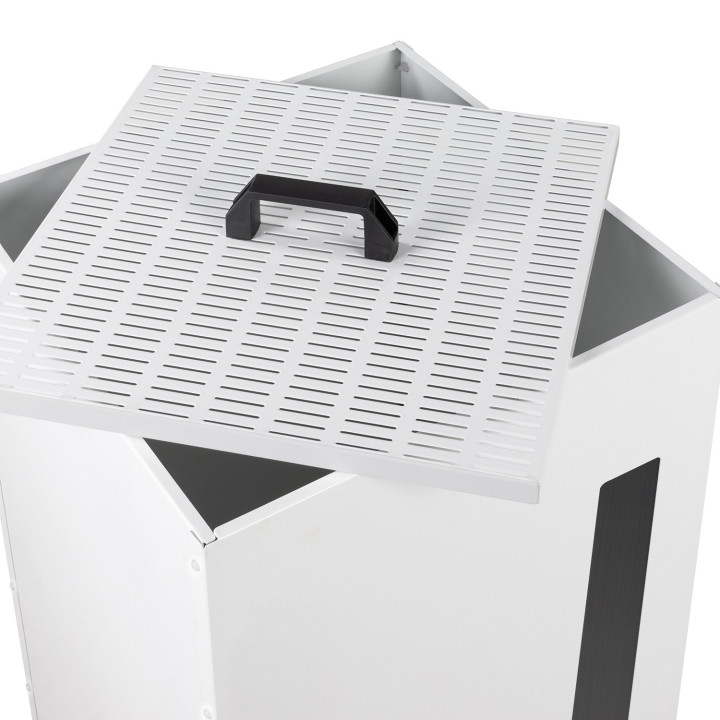 Cubo de pellets - almacenamiento de pellets 45 kg blanco 36 x 36 x 76 cm | IDMarket