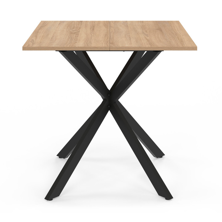 Mesa de comedor cuadrada de madera 4 personas pata de araña negra 80cm - ALIX | ID Market