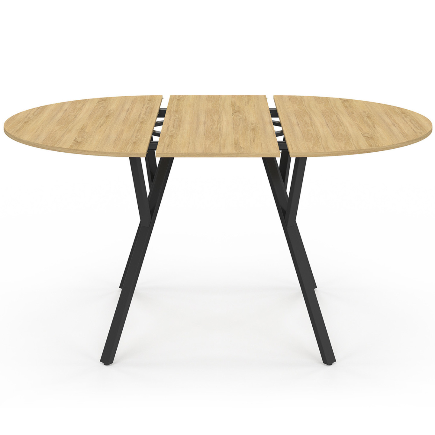 IDMARKT Tabl à mangr xtnsibl rond ALICIA 4-8 prsonns bois t noir au millur prix