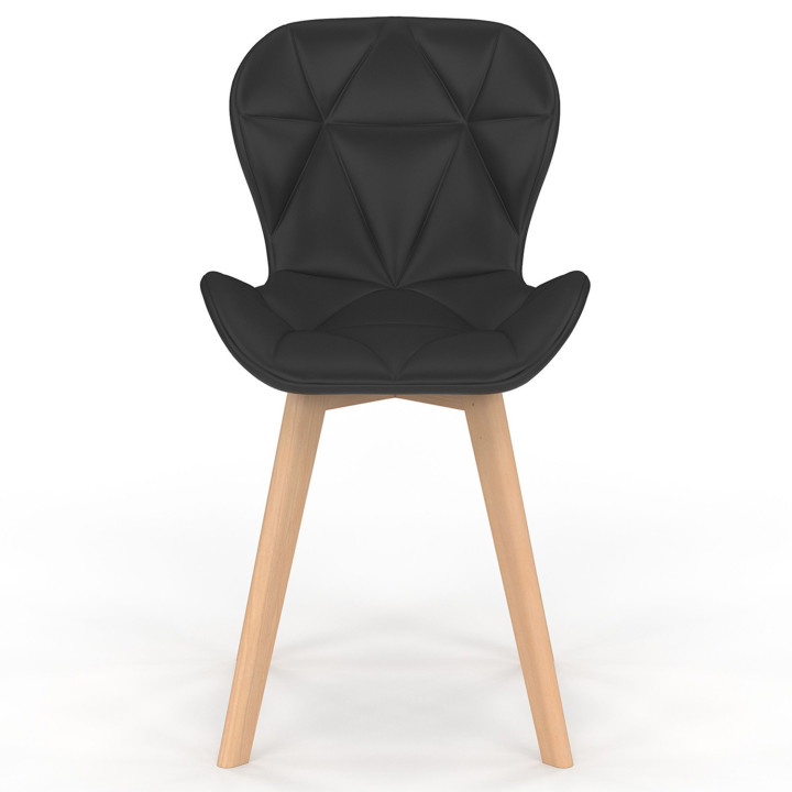 Sillas negras modernas con patas de madera para comedores de diseño - ROBINE | ID Market