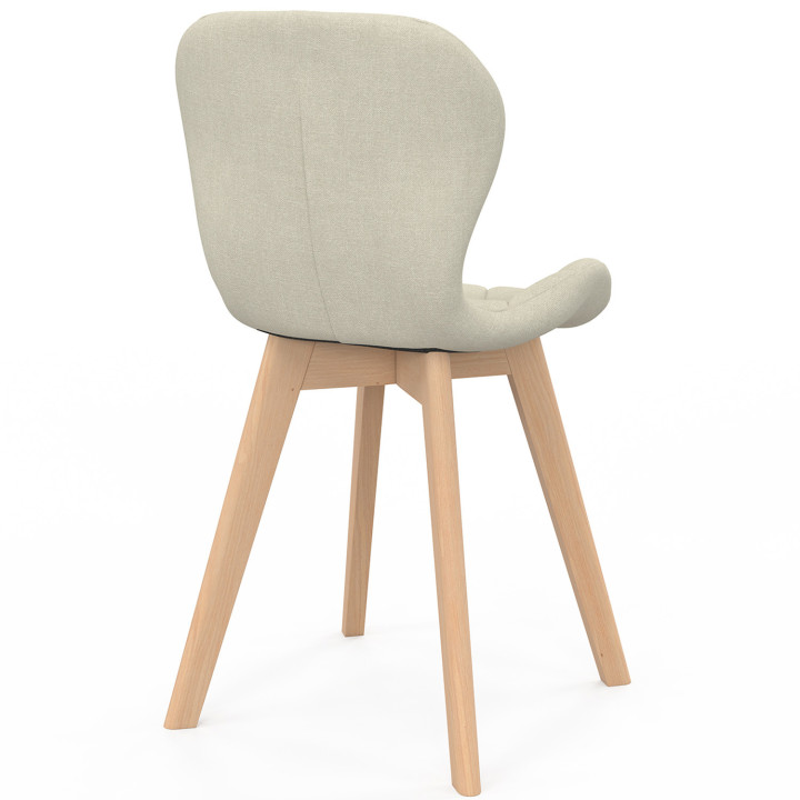 Sillas modernas en tejido mixto gris oscuro x2, terracota x2, beige x2 - ROBINE | ID Market