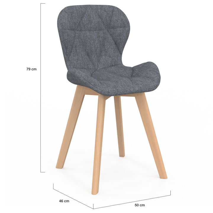 Sillas modernas en tejido mixto gris oscuro x2, terracota x2, beige x2 - ROBINE | ID Market