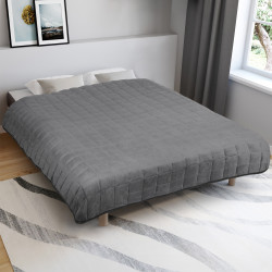 Manta lastrada 150x200 cm bicolor gris claro y gris 9 kg - CELESTE | IDMarket