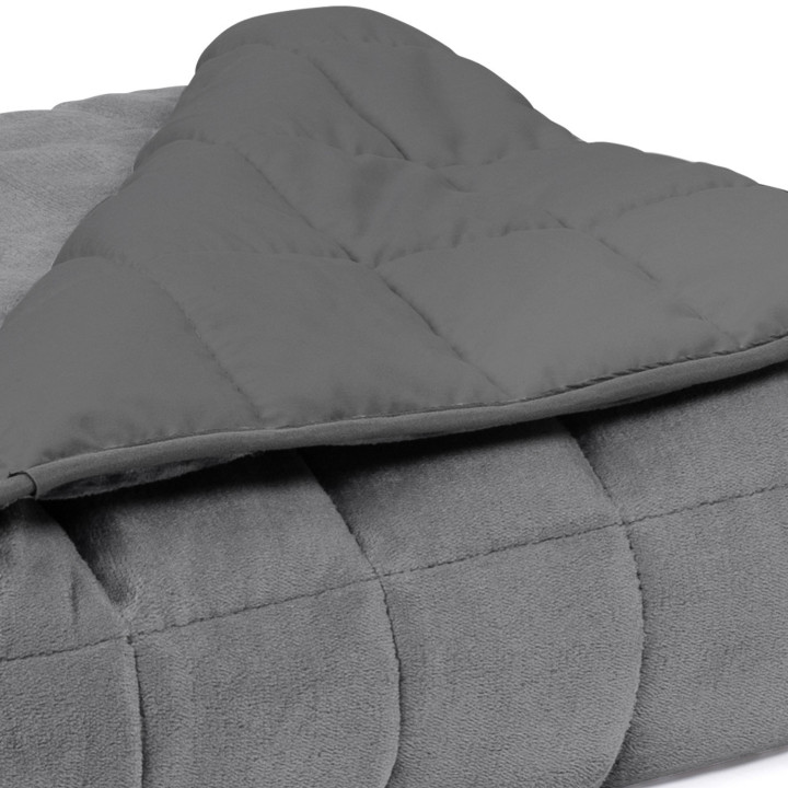 Manta lastrada 150x200 cm bicolor gris claro y gris 9 kg - CELESTE | IDMarket