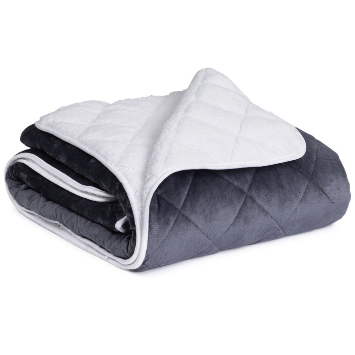 Manta lastrada 150x200 cm bifaz gris polar y blanco 7 kg - CELESTE | IDMarket