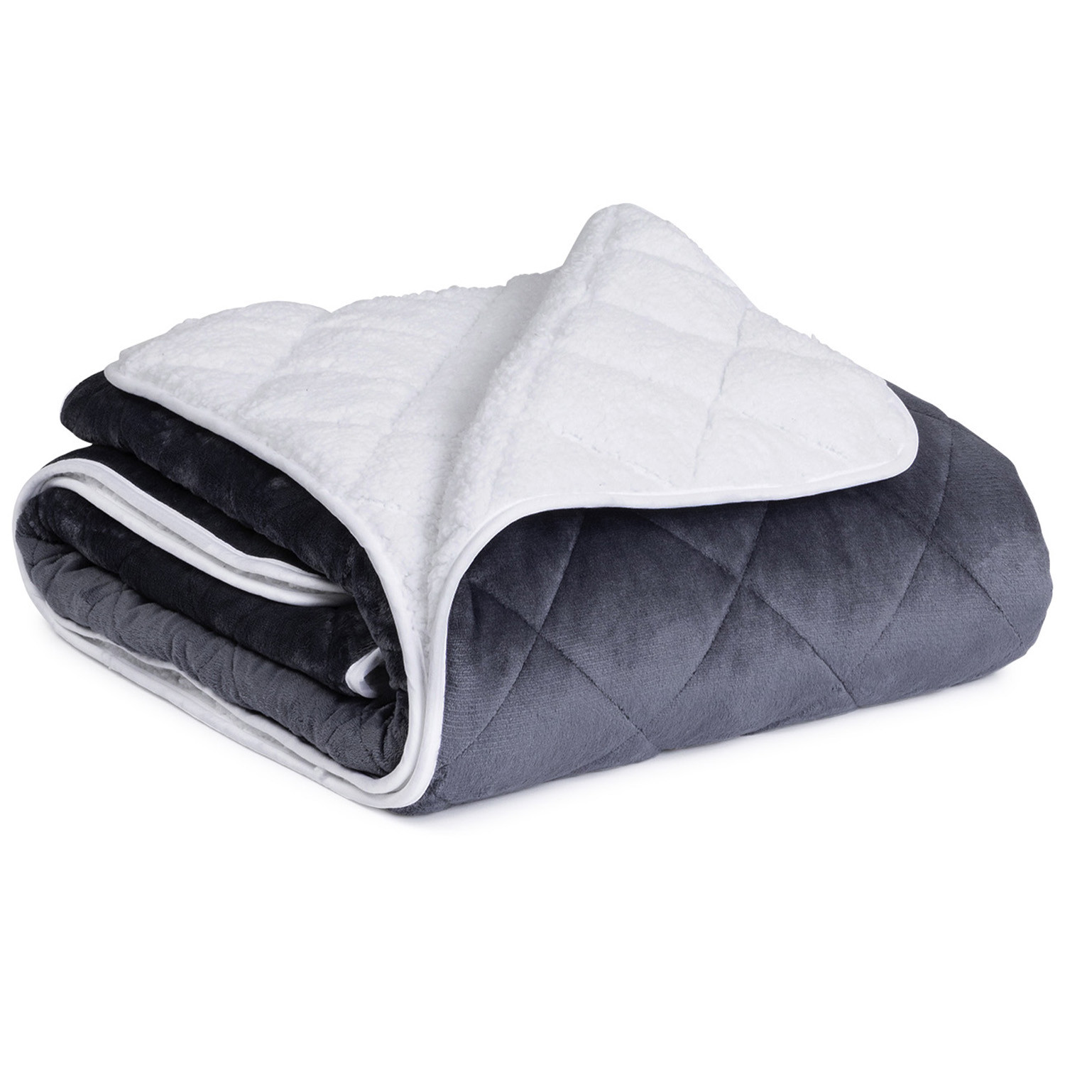 Couverture lestée 150x200 cm biface polaire gris et blanc 7 kg