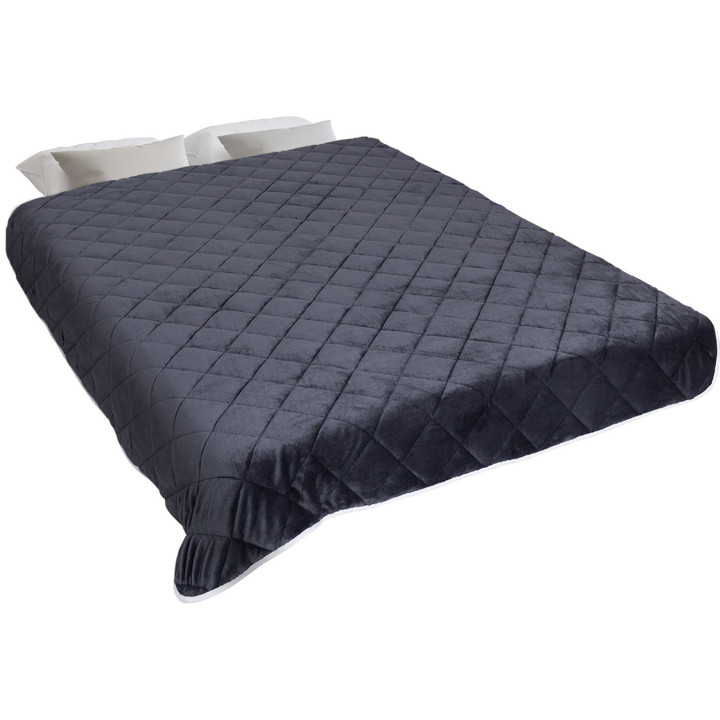 Manta lastrada 150x200 cm bifaz gris polar y blanco 7 kg - CELESTE | IDMarket