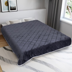 Manta lastrada 150x200 cm bifaz gris polar y blanco 7 kg - CELESTE | IDMarket