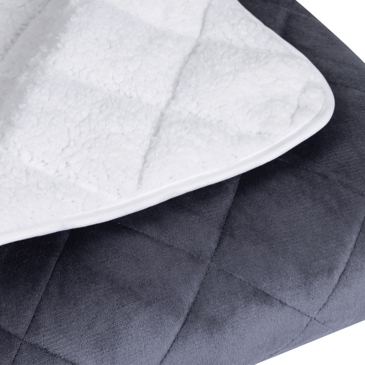 Manta lastrada 150x200 cm bifaz gris polar y blanco 7 kg - CELESTE | IDMarket