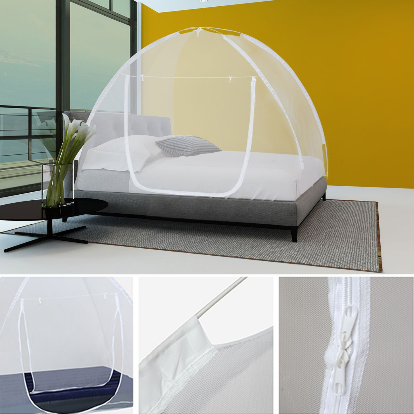Moustiquaire Extérieur Pliable Tente Pliante Moustiquaire Pop Up Double Porte Fermeture U00e9clair Pour Bu00e9bu00e9 Adulte Anti-moustique R Moustiquaire Pour Lit Pliant Adulte
