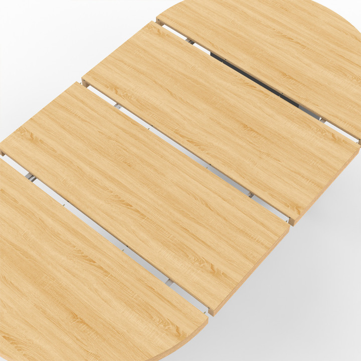 Mesa de comedor redonda extensible madera y negro 4-10 personas 110-200cm - EDEN | ID Market