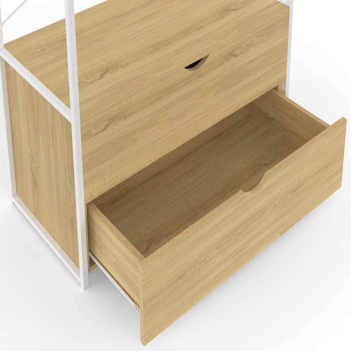 Armario industrial madera y metal blanco - DETROIT | IDMarket