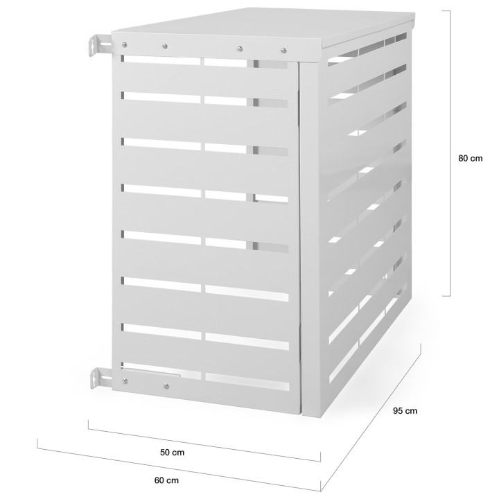 Cubierta de aire acondicionado de metal blanco 95 x 50 x 80 cm | IDMarket