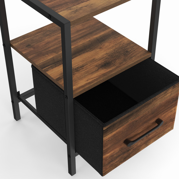 Mesillas de noche efecto madera envejecida con cajón y hornacina - HAWKINS | IDMarket